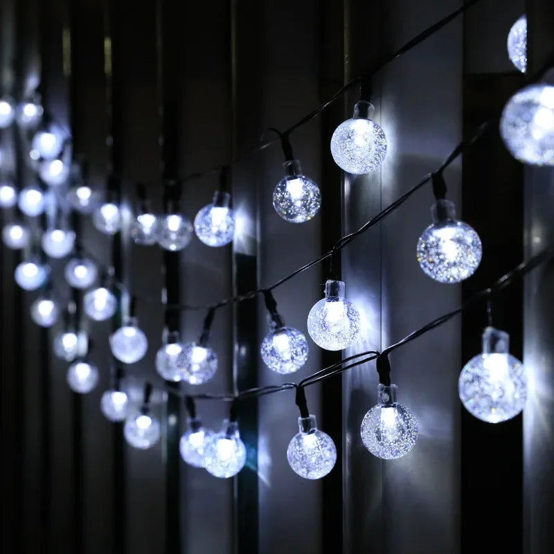 Solar Powered Crystal Globe LED String Lights | IP65 Waterproof | 8 Modes for Garden & Christmas Decor Name to come later