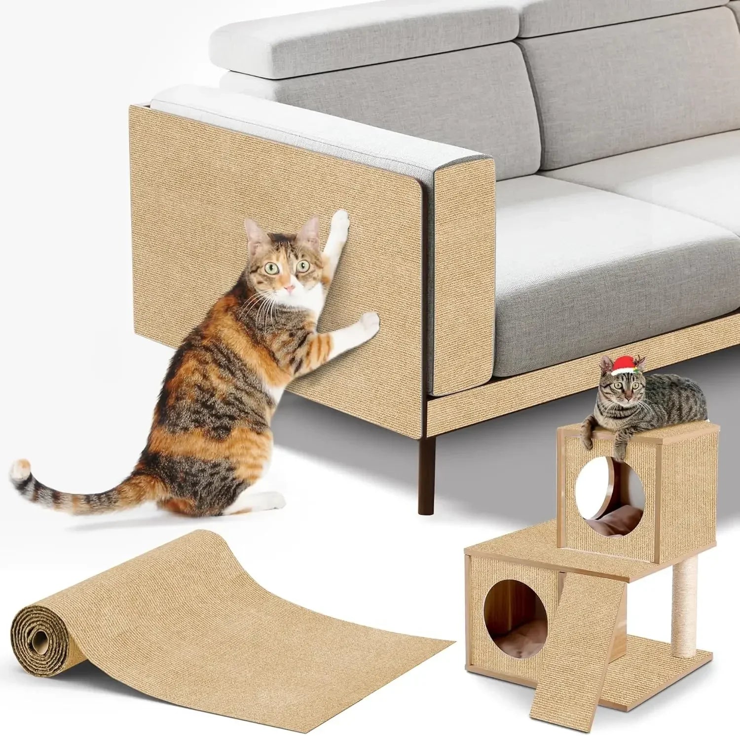 Self-Adhesive Cat Scratching Mat for Sofa Protection | DIY Cut-to-Fit Anti-Scratch Carpet & Cat Scratch Board Name to come later