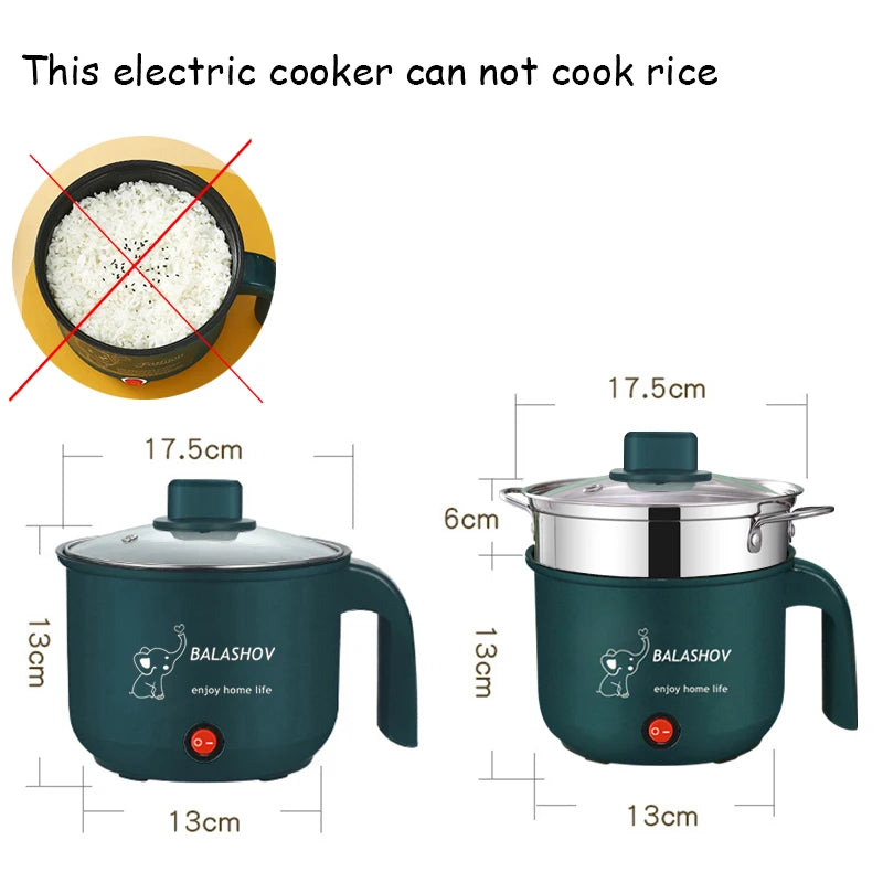 Multifunction Mini Electric Cooker | 1-2 Person Non-stick Hot Pot, Steamer & Rice Cooker for Home/Dorm Name to come later