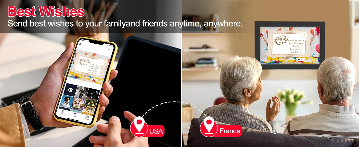 WiFi Digital Photo Frame 10.1 Inch 32GB Smart Digital Picture Frame with 1280x800 IPS HD Touch Screen Digital Frame Gift Name to come later