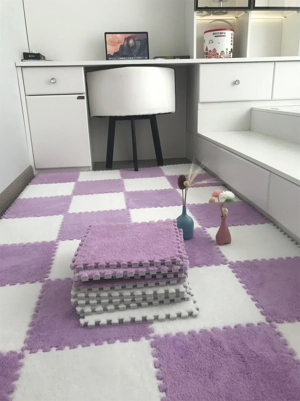 Soft Plush Interlocking Foam Play Mat for Kids (30x30cm) | Warm Children's Puzzle Carpet Tiles for Exercise & Floor Decoration Name to come later