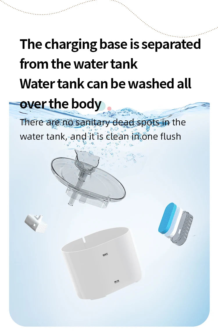 Automatic Pet Water Dispenser 2L, Smart Motion Sensor Cat Dog Fountain | Quiet, USB Powered Drinker with Activated Carbon Filter Name to come later