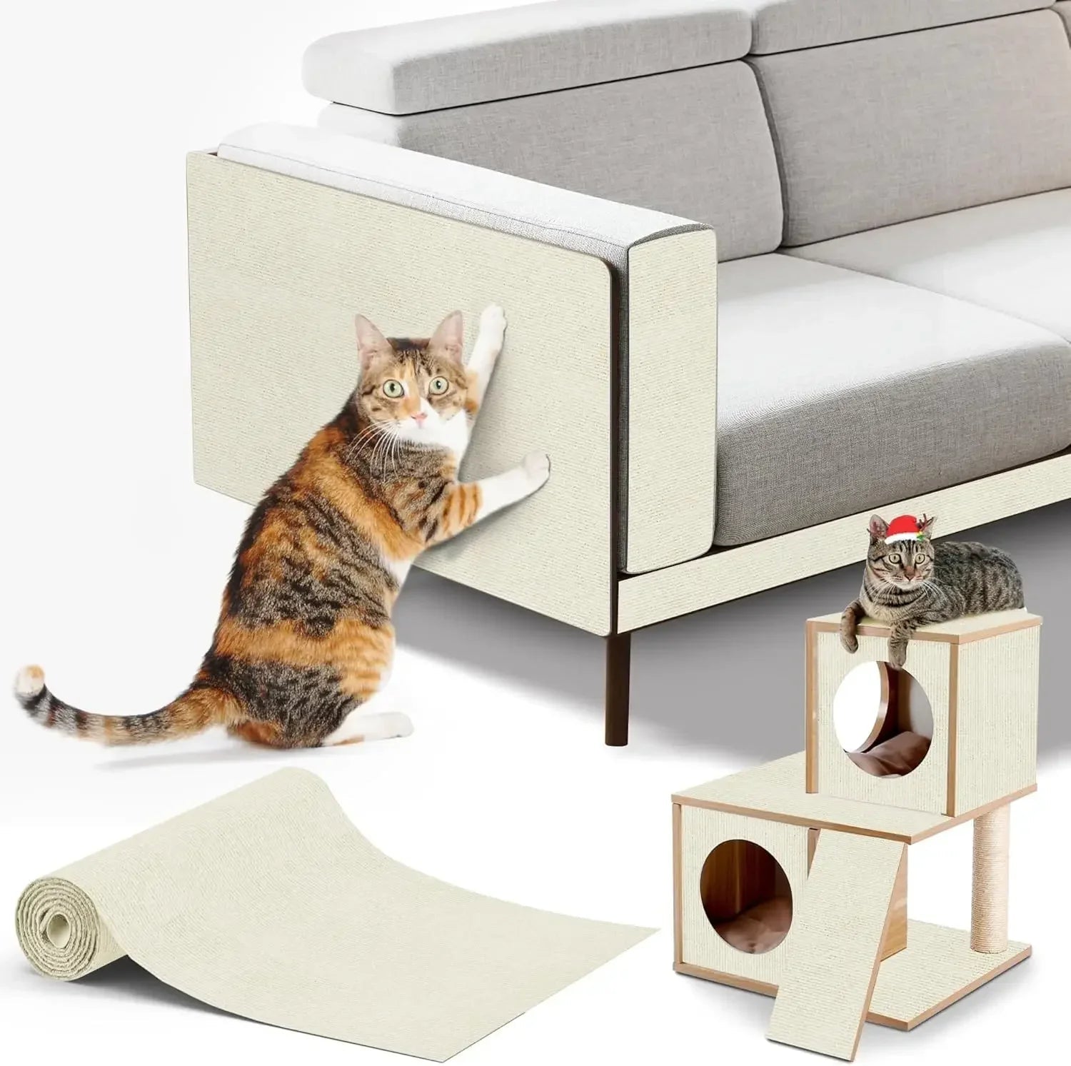Self-Adhesive Cat Scratching Mat for Sofa Protection | DIY Cut-to-Fit Anti-Scratch Carpet & Cat Scratch Board Name to come later