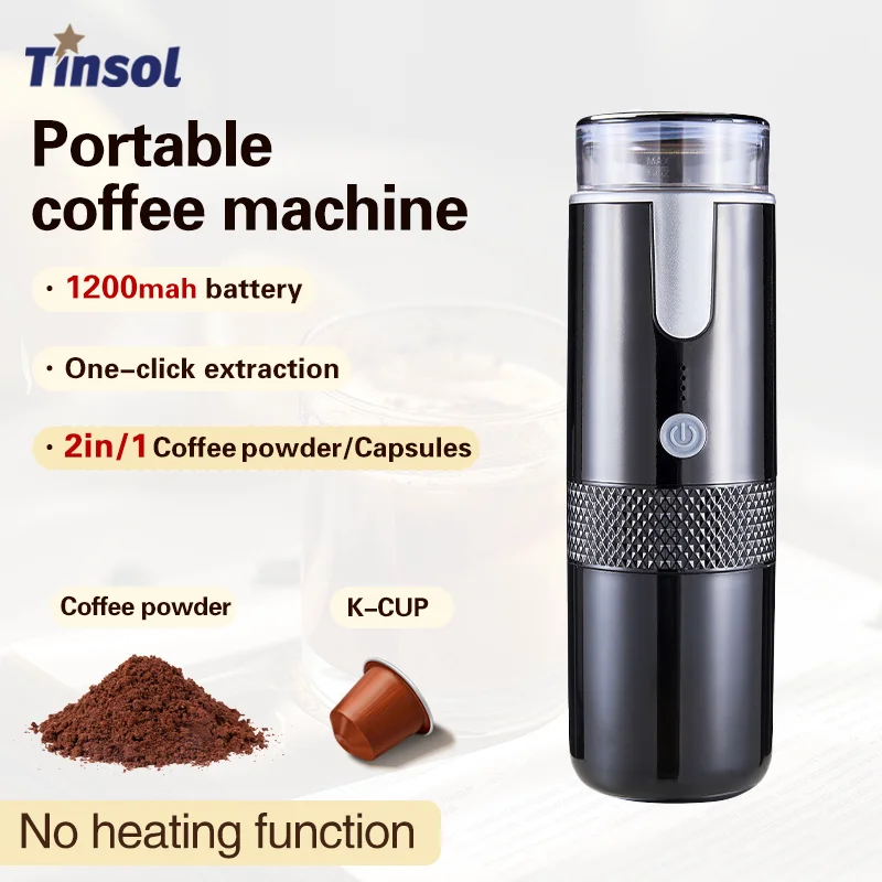 TINSOL Portable Capsule Coffee Maker Electric Coffee Brewer For Ground Coffee and KCUP Capsule Coffee Without Heat Function Name to come later
